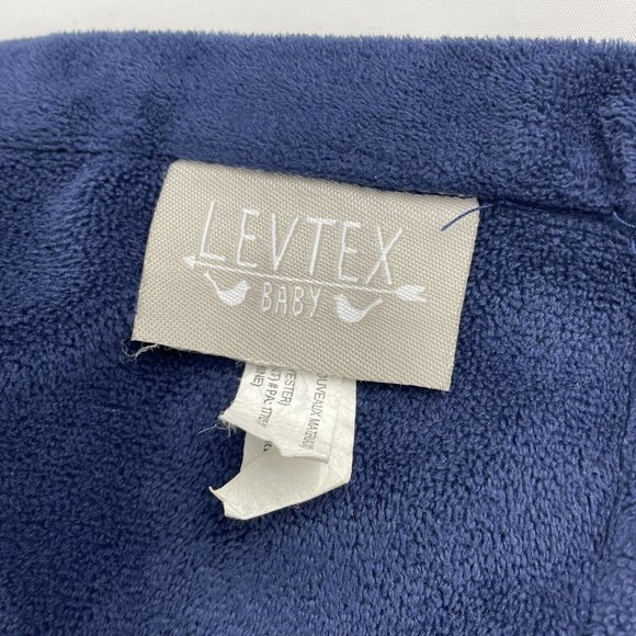 Levtex Baby Navy Blue Striped Fox Plush Lovey 14" Security Blanket Red Scarf HTF - Picture 5 of 6